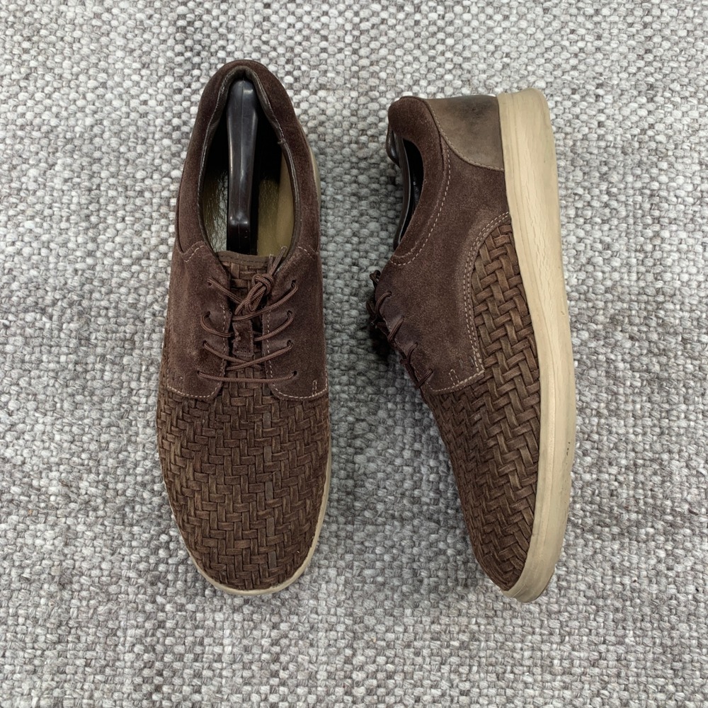 UGG Woven Suede Oxford Sneakers Mens 11 Brown 1020367 Lace Up Casual Shoes